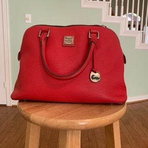 !! Red GENUINE LEATHER dooney & bourke satchel bag